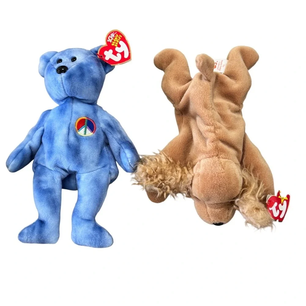 Ty Beanie Babies Plush Lot 4 Valentina Mother Peace Spunky Multicolor Excellent - Picture 4 of 7